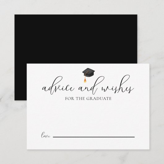 Zwart Pet advies en wensen voor Afstuderen Informatiekaartje (Voorkant / Achterkant)