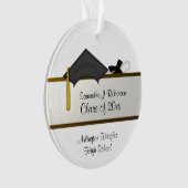 Zwart Pet Afstuderen Acrylversiering Ornament (voorkant)