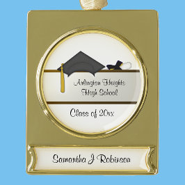 Zwart Pet Afstuderen Banner Ornament Verguld Banner Ornament