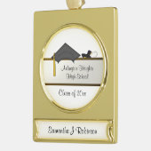 Zwart Pet Afstuderen Banner Ornament Verguld Banner Ornament (Links)