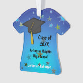 Zwart Pet en Afstuderen van sterren Acrylversierin Ornament (voorkant)