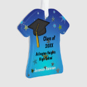 Zwart Pet en Afstuderen van sterren Acrylversierin Ornament (voorkant)