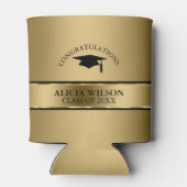 Zwart Pet en gouden streep- Afstuderen Blikjeskoeler (Achterkant)