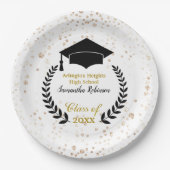 Zwart Pet en Laurel Graduation Party Bord (Voorkant)