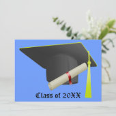 Zwart Pet High School Afstuderen Kaart (Staand voorkant)