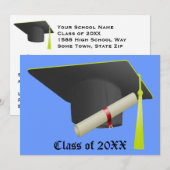 Zwart Pet High School Afstuderen Kaart (Voorkant / Achterkant)