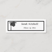 Zwart Pet - Naam Afstuderen Kaarten invoegen Mini Visitekaartje (Voorkant)