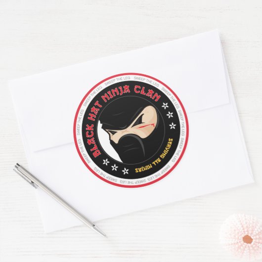Zwart Pet Ninja Sticker (Envelop)