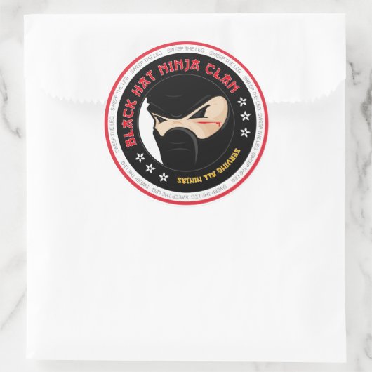 Zwart Pet Ninja Sticker (Tas)