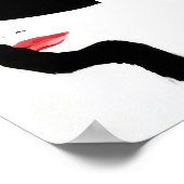 Zwart Pet Retro  Mode Illustratie Poster (Hoek)