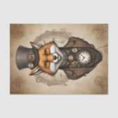 zwart Pet Steampunk Fox Tissuepapier (Voorkant)