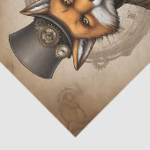 zwart Pet Steampunk Fox Tissuepapier (Detail)