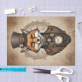 zwart Pet Steampunk Fox Tissuepapier (Craft)