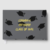 Zwart Petten Tiener Boy Afstuderen Gastenboek (Voorkant)