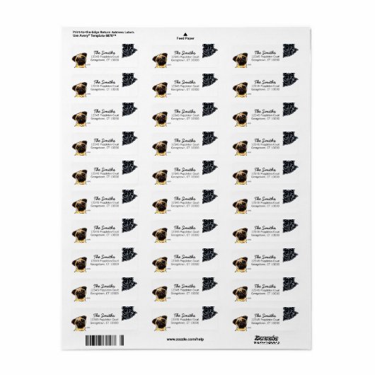 Zwart peuk, ondersteboven, aangepaste kleur etiket (Full Sheet)