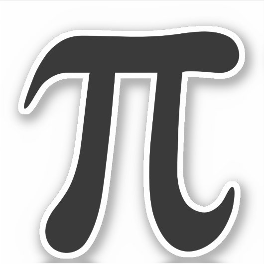 Zwart pi symbool stickers (Voorkant)