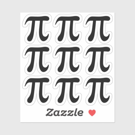Zwart pi symbool stickers, set van negen sticker (Vel)