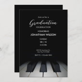 Zwart pianomuziek afstuderen kaart (Voorkant / Achterkant)