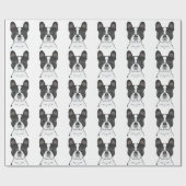 Zwart Piebald Franse Bulldog / Frenchie Patroon Cadeaupapier (Vlak)