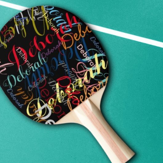 Zwart Ping Pong Paddles met naam Tafeltennisbatje