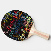 Zwart Ping Pong Paddles met naam Tafeltennisbatje (Zijkant)