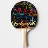 Zwart Ping Pong Paddles met naam Tafeltennisbatje (Voorkant)