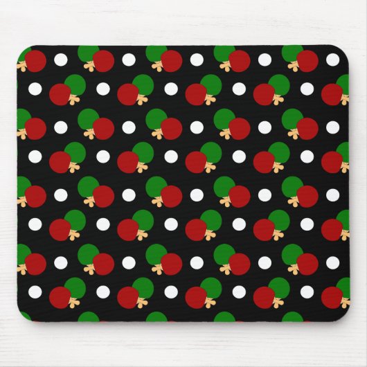 Zwart pingpongpatroon muismat (Voorkant)