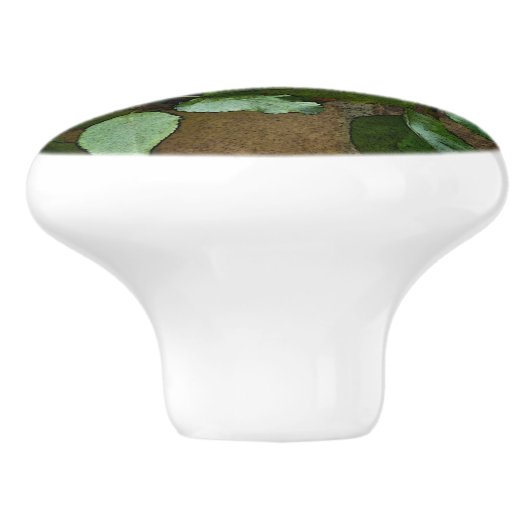 "ZWART PINK APPLES" CERAMIC KNOB KERAMISCHE KNOP (Zijkant)