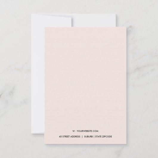 ZWART PINK BURGUNDY PROTEA FLORAL WATERVERF NOTITIEKAARTJE (Achterkant)