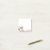 ZWART PINK BURGUNDY PROTEA FLORAL WATERVERF POST-IT® NOTES (Op bureau)