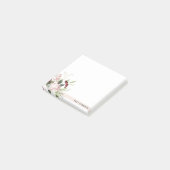 ZWART PINK BURGUNDY PROTEA FLORAL WATERVERF POST-IT® NOTES (Schuin)