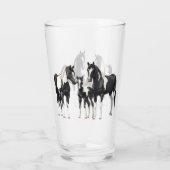 Zwart Pinto Paint Quarter Paarden Glas (Achterkant)