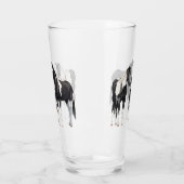 Zwart Pinto Paint Quarter Paarden Glas (Links)