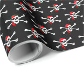 Zwart Pirate schedel Crossbones Verpakkingspapier Cadeaupapier (Rol Hoek)