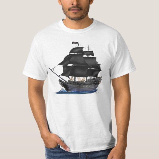 ZWART PIRATENSCHIP T-SHIRT (Voorkant)