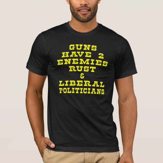 Zwart Pistool 2 Naaltjes T-shirt (Voorkant)