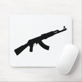 zwart pistool ak 47 pictogram muismat (Met muis)