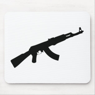 zwart pistool ak 47 pictogram muismat