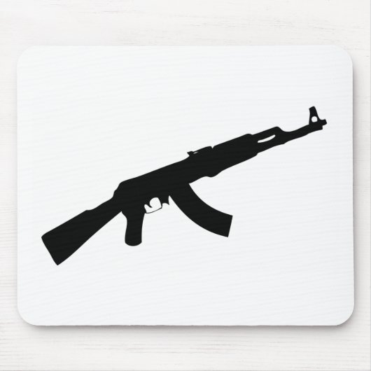 zwart pistool ak 47 pictogram muismat (Voorkant)