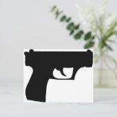zwart pistool - pistool briefkaart (Staand voorkant)