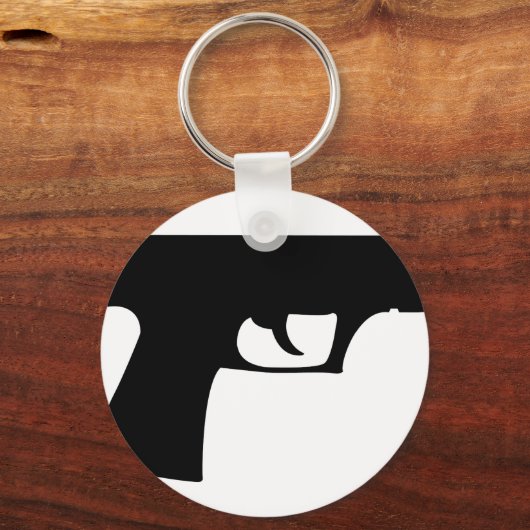 zwart pistool - pistool sleutelhanger (Voorkant)