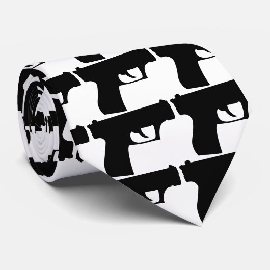 zwart pistool - pistool stropdas (Opgerold)