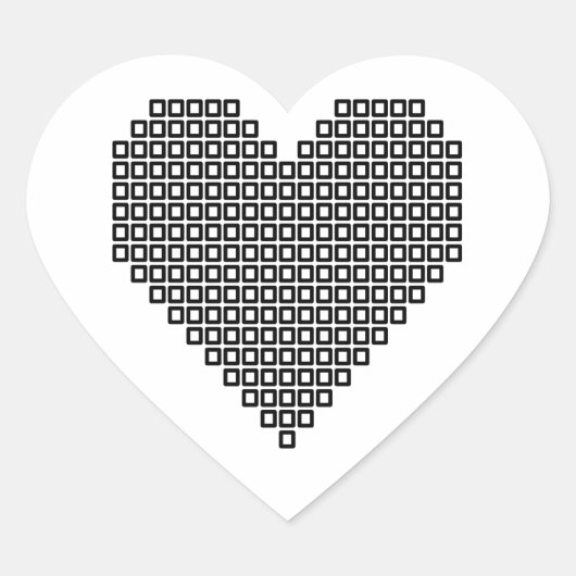 Zwart pixelhart hart sticker (Voorkant)