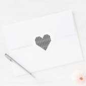 Zwart pixelhart hart sticker (Envelop)