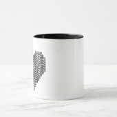 Zwart pixelhart mok (Midden)