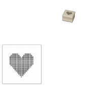 Zwart pixelhart rubberstempel (Gestempeld)