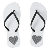 Zwart pixelhart teenslippers (Voetbed)