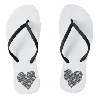 Zwart pixelhart teenslippers