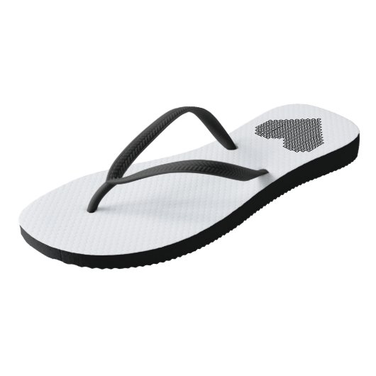 Zwart pixelhart teenslippers (Schuin)