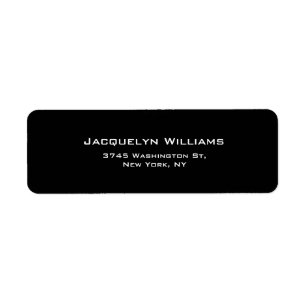 Zwart Plain Elegant Hedendaags Uniek Minimalist Etiket